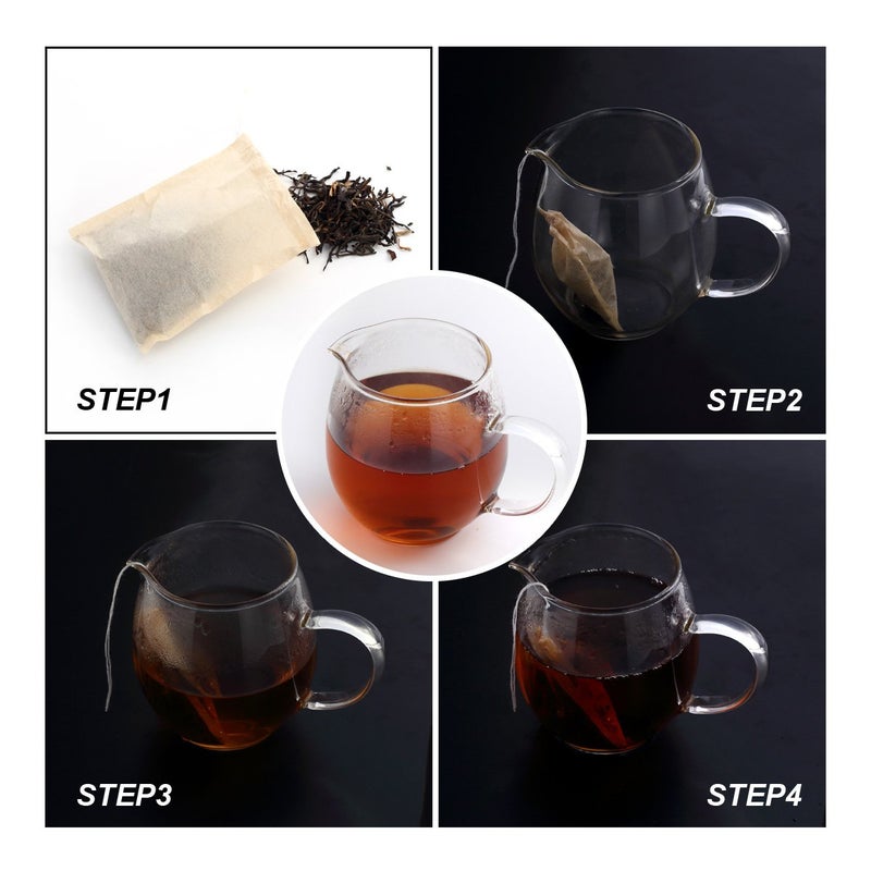BEFORYOU 400 Pack Disposable Drawstring Tea Filter Bags Safe & Natural Unbleached Paper Tea Infuser Drawstring Empty Bag for Loose Leaf Tea (Multi-size, Natual Color) - Image 4